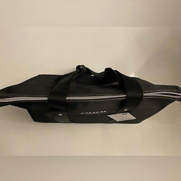 Coach Metallic Silver Tote with Black Straps - Picture 7 of 9